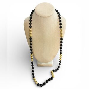 Avon Black and Gold Beaded Necklace